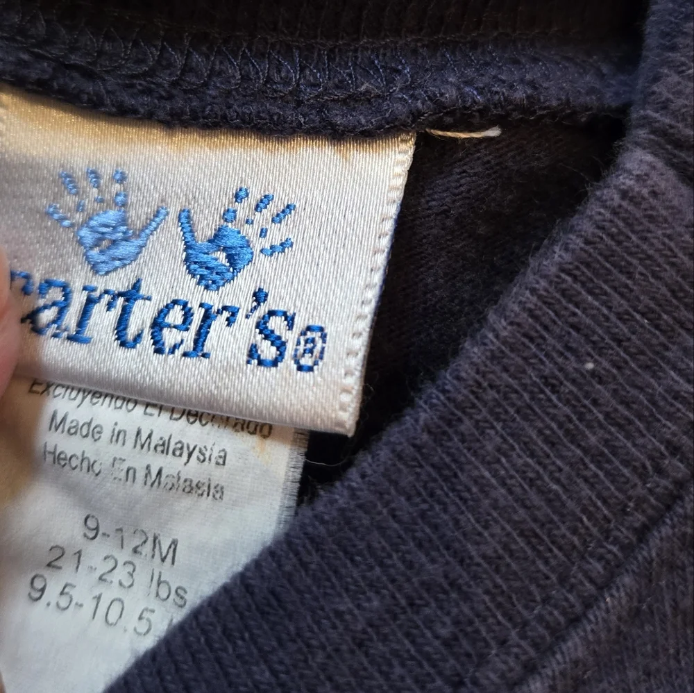 Vintage Y2k Carter's Navy Blue And Green Giraffe Onesie